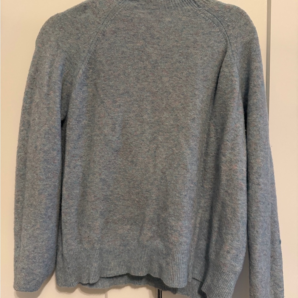 J. Crew Heathered Blue wool mix mock neck sweater